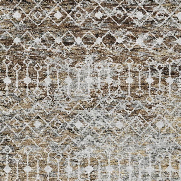 HomeRoots 5' Brown and Beige Argyle Area Rug - Durable, Washable, Versatile Design for Indoor and Outdoor Use 5' X 8' 615795