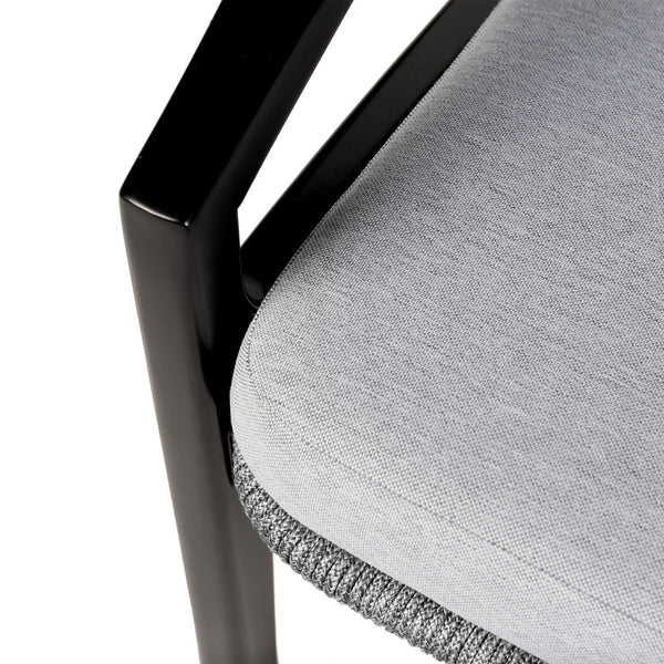 English Elm Liora 4-Piece Outdoor Patio Seating Set – Weather-Resistant Eucalyptus, Gray Rope, White Cushions, Durable Elegance B2736S00011