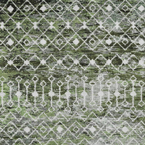 HomeRoots 5' Refresh Your Space with an Olive Green and Ivory Argyle Washable Area Rug for Indoor Outdoor Use 5' X 8' 615807