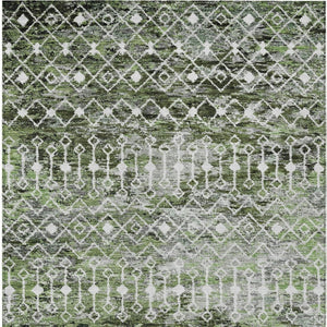 HomeRoots 5' Refresh Your Space with an Olive Green and Ivory Argyle Washable Area Rug for Indoor Outdoor Use 8' X 10' 615809