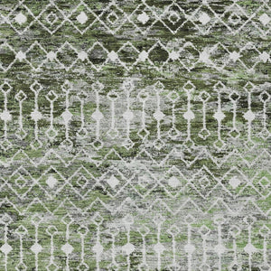 HomeRoots 5' Refresh Your Space with an Olive Green and Ivory Argyle Washable Area Rug for Indoor Outdoor Use 8' X 10' 615809