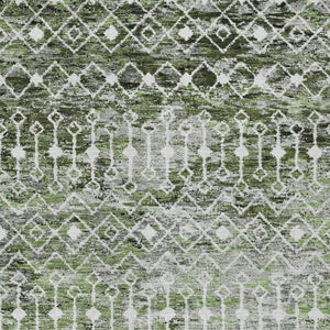 HomeRoots 5' Refresh Your Space with an Olive Green and Ivory Argyle Washable Area Rug for Indoor Outdoor Use 9' X 12' 615810