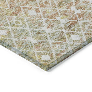 HomeRoots 5' Peach and Ivory Argyle Area Rug - Stylish, Durable Design for Indoor or Outdoor Spaces, Easy Care 5' X 8' 615813
