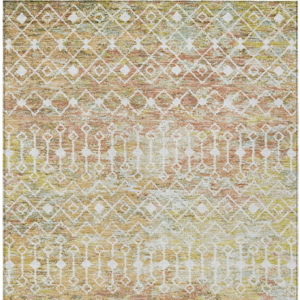 HomeRoots 5' Peach and Ivory Argyle Area Rug - Stylish, Durable Design for Indoor or Outdoor Spaces, Easy Care 9' X 12' 615816