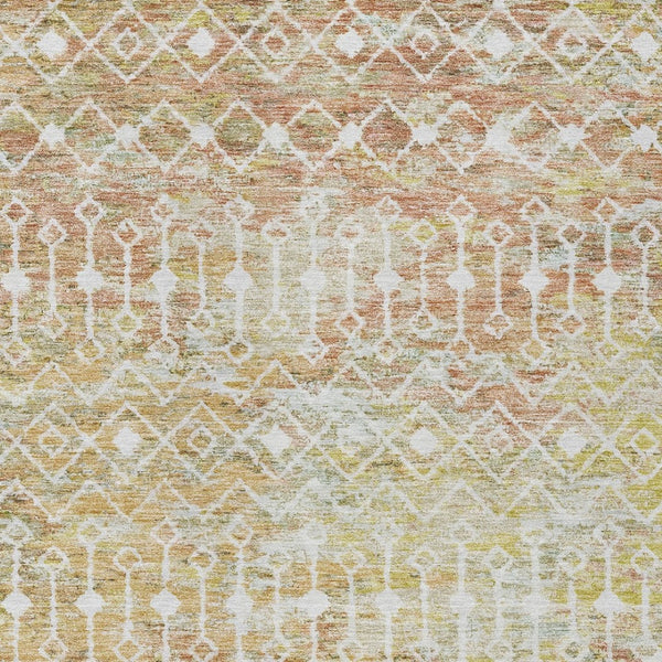 HomeRoots 5' Peach and Ivory Argyle Area Rug - Stylish, Durable Design for Indoor or Outdoor Spaces, Easy Care 10' X 14' 615817