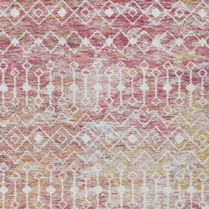 HomeRoots 5' Stylish Pink and Ivory Argyle Washable Area Rug – Perfect for Indoor and Outdoor Spaces 5' X 8' 615819