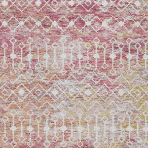 HomeRoots 5' Stylish Pink and Ivory Argyle Washable Area Rug – Perfect for Indoor and Outdoor Spaces 10' X 14' 615823