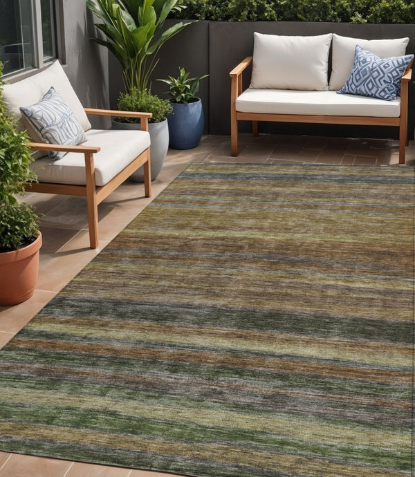 HomeRoots 5' Striped Washable Area Rug – Durable, Stain-Resistant Design for Indoor & Outdoor Spaces 5' X 8' 615831
