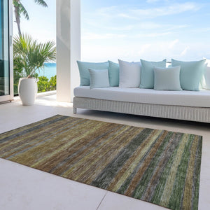 HomeRoots 5' Striped Washable Area Rug – Durable, Stain-Resistant Design for Indoor & Outdoor Spaces 5' X 8' 615831