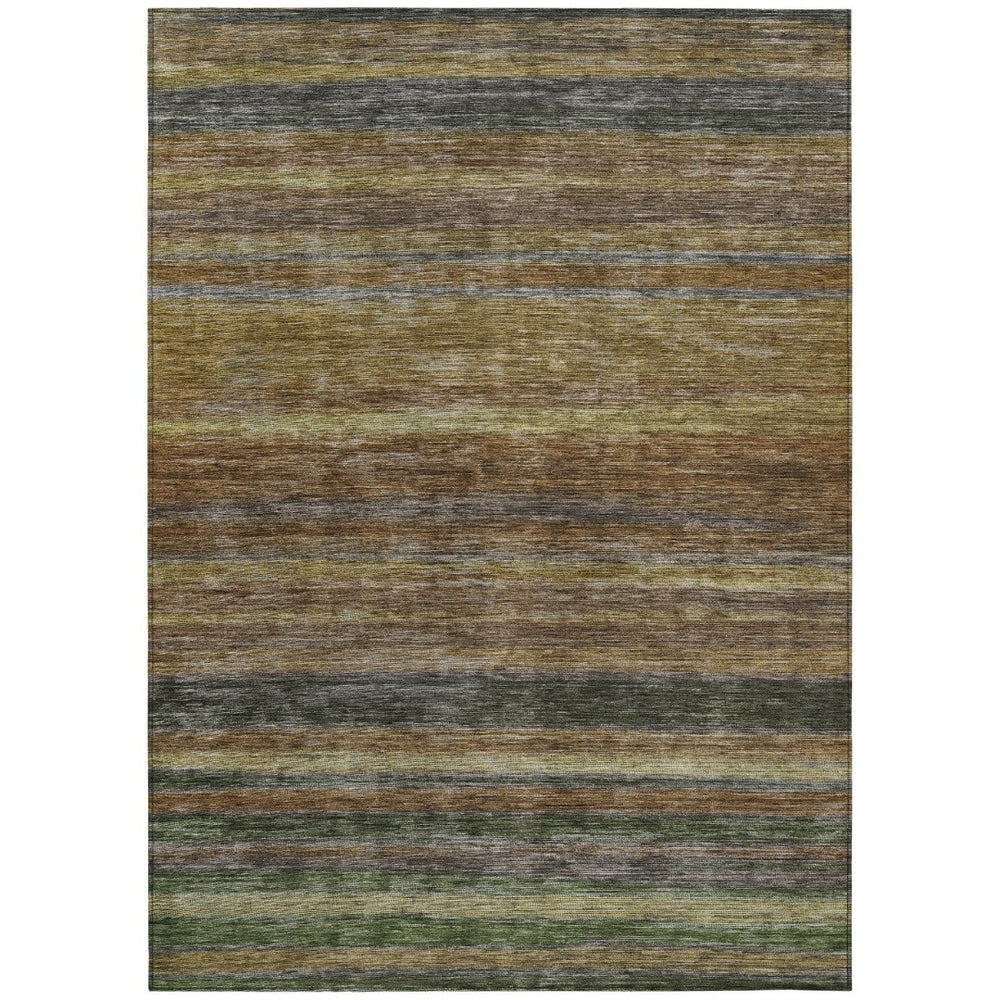 HomeRoots 5' Striped Washable Area Rug – Durable, Stain-Resistant Design for Indoor & Outdoor Spaces 5' X 8' 615831