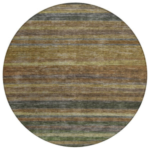 HomeRoots 5' Striped Washable Area Rug – Durable, Stain-Resistant Design for Indoor & Outdoor Spaces 8' Round 615832