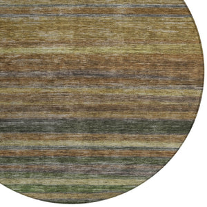 HomeRoots 5' Striped Washable Area Rug – Durable, Stain-Resistant Design for Indoor & Outdoor Spaces 8' Round 615832