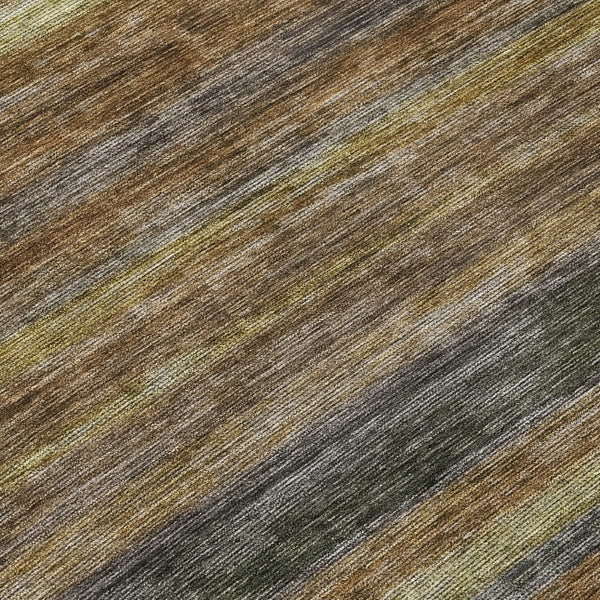 HomeRoots 5' Striped Washable Area Rug – Durable, Stain-Resistant Design for Indoor & Outdoor Spaces 8' Round 615832