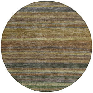 HomeRoots 5' Striped Washable Area Rug – Durable, Stain-Resistant Design for Indoor & Outdoor Spaces 8' Round 615832