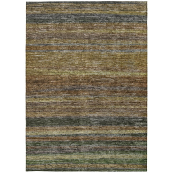 HomeRoots 5' Striped Washable Area Rug – Durable, Stain-Resistant Design for Indoor & Outdoor Spaces 9' X 12' 615834
