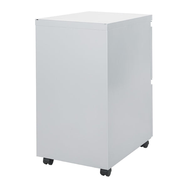 OSP Home Furnishings 22" Mobile Pedestal with Locking Drawers Ball Bearing Slides and Legal File Storage PTC22FF-SV