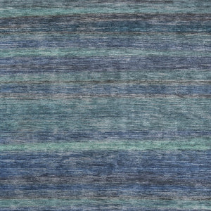 HomeRoots 5' Blue and Gray Striped Washable Area Rug - Durable, Stain-Resistant for Indoor and Outdoor Use 5' X 8' 615837