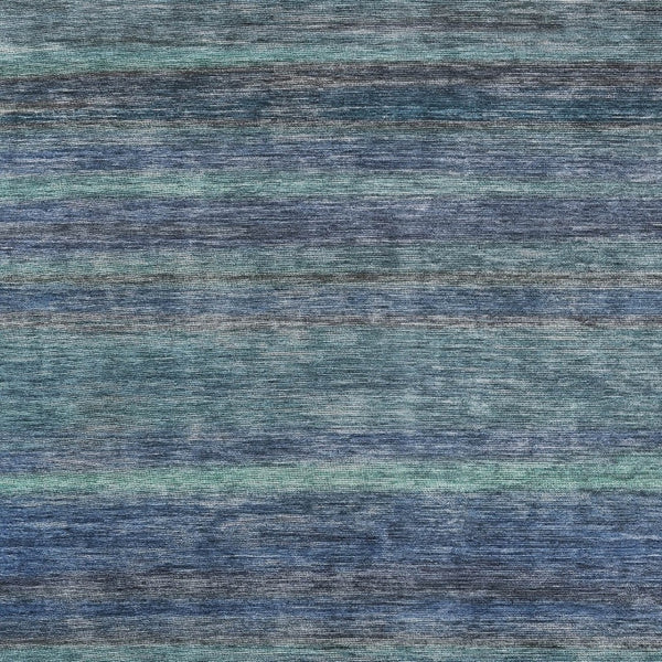 HomeRoots 5' Blue and Gray Striped Washable Area Rug - Durable, Stain-Resistant for Indoor and Outdoor Use 8' X 10' 615839