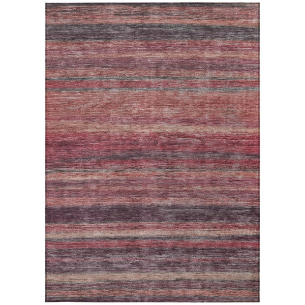 HomeRoots 5' Striped Washable Area Rug in Rust and Blush - Durable, Stylish, Perfect for Indoor and Outdoor Use 5' X 8' 615849