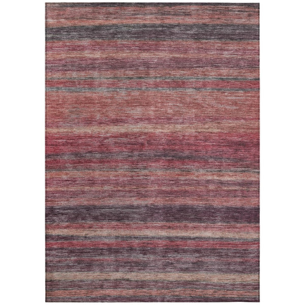 HomeRoots 5' Striped Washable Area Rug in Rust and Blush - Durable, Stylish, Perfect for Indoor and Outdoor Use 5' X 8' 615849