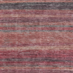 HomeRoots 5' Striped Washable Area Rug in Rust and Blush - Durable, Stylish, Perfect for Indoor and Outdoor Use 5' X 8' 615849