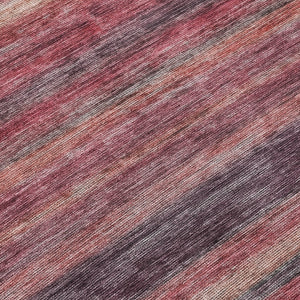 HomeRoots 5' Striped Washable Area Rug in Rust and Blush - Durable, Stylish, Perfect for Indoor and Outdoor Use 8' Round 615850