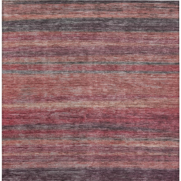 HomeRoots 5' Striped Washable Area Rug in Rust and Blush - Durable, Stylish, Perfect for Indoor and Outdoor Use 10' X 14' 615853