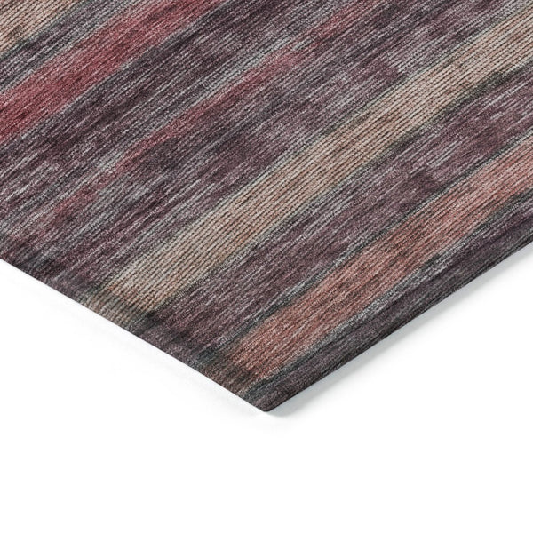 HomeRoots 5' Striped Washable Area Rug in Rust and Blush - Durable, Stylish, Perfect for Indoor and Outdoor Use 10' X 14' 615853