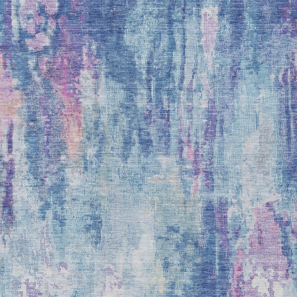 HomeRoots 5' Blue Peach Abstract Washable Area Rug - Stylish Indoor/Outdoor Design for High-Traffic Spaces 8' X 10' 615857