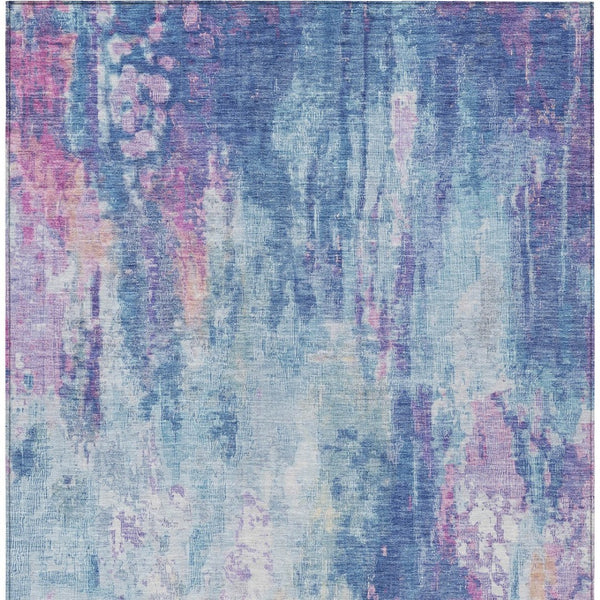 HomeRoots 5' Blue Peach Abstract Washable Area Rug - Stylish Indoor/Outdoor Design for High-Traffic Spaces 10' X 14' 615859
