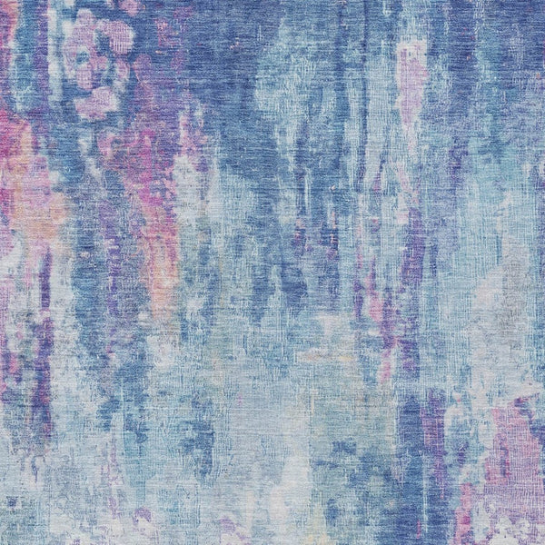 HomeRoots 5' Blue Peach Abstract Washable Area Rug - Stylish Indoor/Outdoor Design for High-Traffic Spaces 10' X 14' 615859