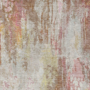 HomeRoots 5' Modern Abstract Tan Mauve Ivory Washable Area Rug for Indoor and Outdoor Use, Easy Care 8' X 10' 615881