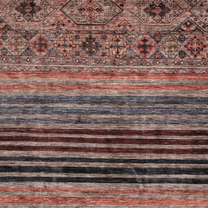 HomeRoots 5' Washable Medallion Area Rug in Rust, Gray, and Salmon for Stylish Indoor-Outdoor Spaces 10' X 14' 615913