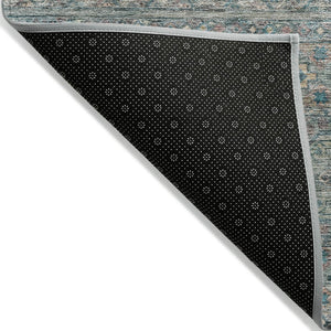 HomeRoots 5' Vibrant Teal Blue Medallion Indoor Outdoor Area Rug – Durable, Washable, Perfect for Homes & Patios 5' X 8' 615915