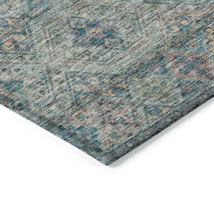 HomeRoots 5' Vibrant Teal Blue Medallion Indoor Outdoor Area Rug – Durable, Washable, Perfect for Homes & Patios 10' X 14' 615919