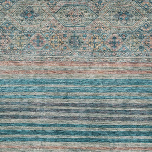 HomeRoots 5' Vibrant Teal Blue Medallion Indoor Outdoor Area Rug – Durable, Washable, Perfect for Homes & Patios 10' X 14' 615919