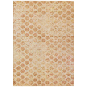 HomeRoots 5' Elegant Peach and Rust Polka Dot Washable Area Rug for Indoor and Outdoor Spaces, Easy Care 5' X 8' 615927