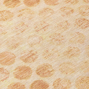 HomeRoots 5' Elegant Peach and Rust Polka Dot Washable Area Rug for Indoor and Outdoor Spaces, Easy Care 8' Round 615928