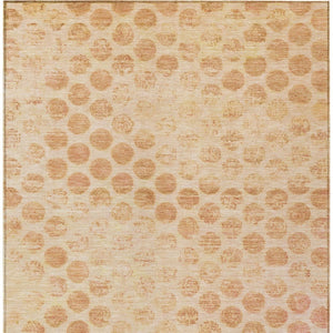 HomeRoots 5' Elegant Peach and Rust Polka Dot Washable Area Rug for Indoor and Outdoor Spaces, Easy Care 8' X 10' 615929