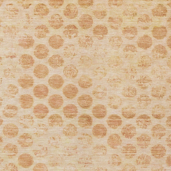 HomeRoots 5' Elegant Peach and Rust Polka Dot Washable Area Rug for Indoor and Outdoor Spaces, Easy Care 8' X 10' 615929