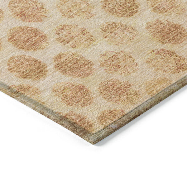 HomeRoots 5' Elegant Peach and Rust Polka Dot Washable Area Rug for Indoor and Outdoor Spaces, Easy Care 9' X 12' 615930