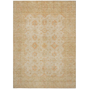 HomeRoots 5' Beige and Rust Floral Medallion Area Rug - Washable, Durable Design for Indoor and Outdoor Use 5' X 8' 615939