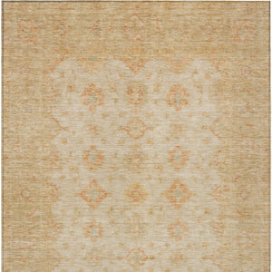 HomeRoots 5' Beige and Rust Floral Medallion Area Rug - Washable, Durable Design for Indoor and Outdoor Use 5' X 8' 615939