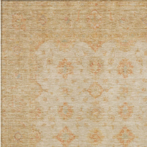 HomeRoots 5' Beige and Rust Floral Medallion Area Rug - Washable, Durable Design for Indoor and Outdoor Use 8' X 10' 615941