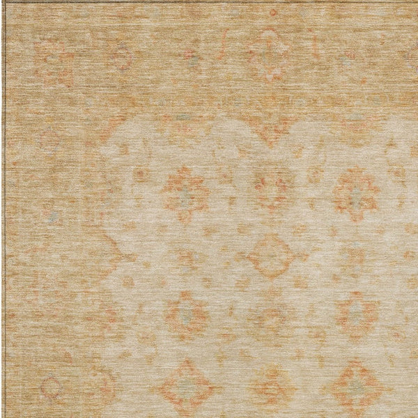 HomeRoots 5' Beige and Rust Floral Medallion Area Rug - Washable, Durable Design for Indoor and Outdoor Use 8' X 10' 615941