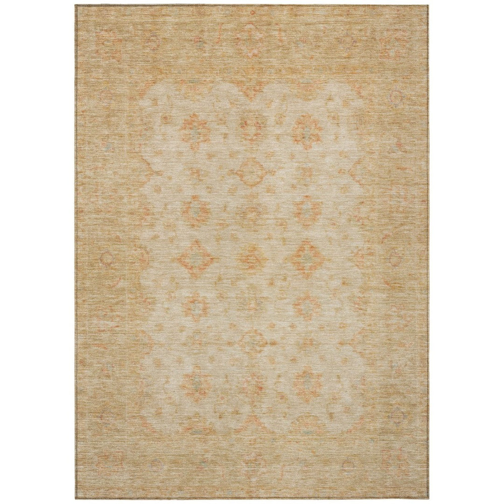 HomeRoots 9' X 12' Beige and Rust Floral Medallion Rug - Durable, Washable, Stylish for Indoors & Outdoors 615942