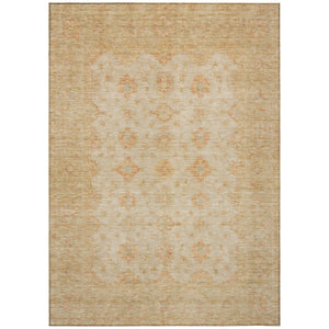 HomeRoots 5' Beige and Rust Floral Medallion Area Rug - Washable, Durable Design for Indoor and Outdoor Use 10' X 14' 615943