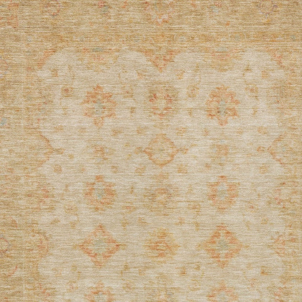 HomeRoots 5' Beige and Rust Floral Medallion Area Rug - Washable, Durable Design for Indoor and Outdoor Use 10' X 14' 615943