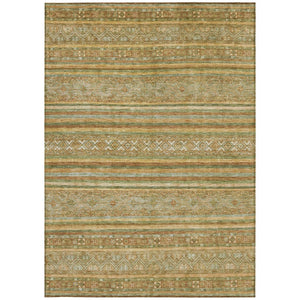 HomeRoots 5' Durable Artichoke Green Southwestern Area Rug for Indoor & Outdoor Spaces – Easy Care & Stylish 5' X 8' 615945