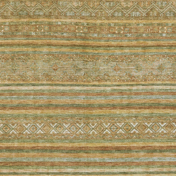 HomeRoots 5' Durable Artichoke Green Southwestern Area Rug for Indoor & Outdoor Spaces – Easy Care & Stylish 5' X 8' 615945